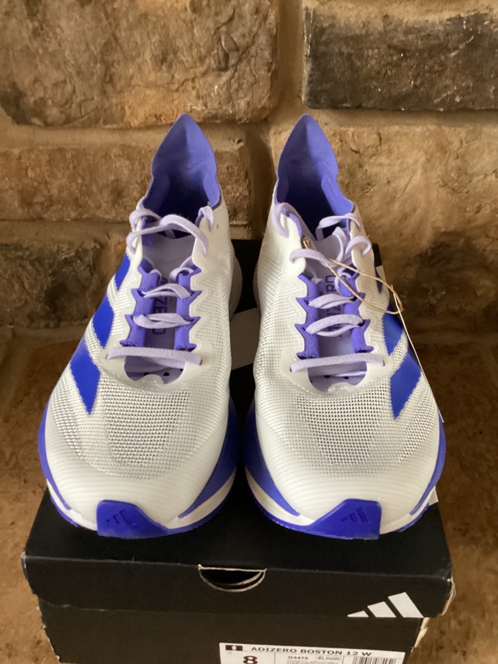 Adidas Adizero Boston Women 8 Cloud White Lucid Blue Cobalt Blue JI4479 NIB - Picture 4 of 9
